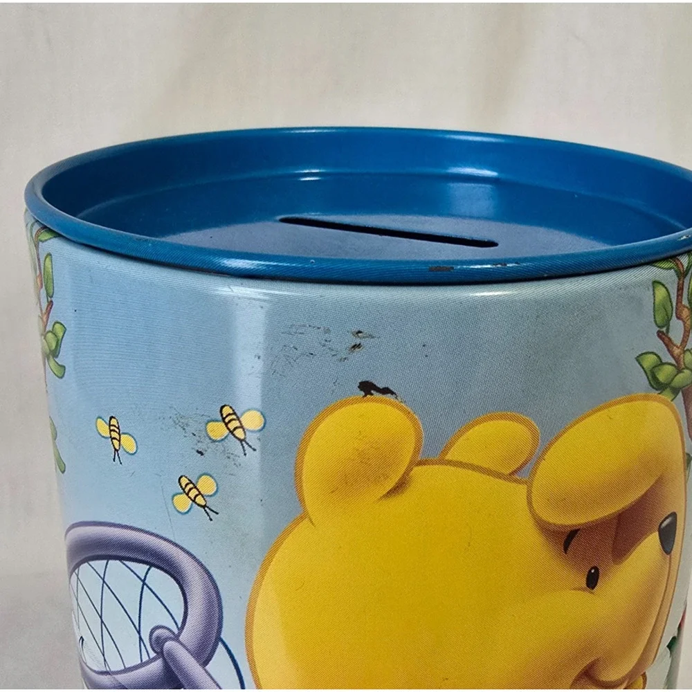 Disney Winnie the Pooh Tin Coin Piggy Bank Pull Apart 6